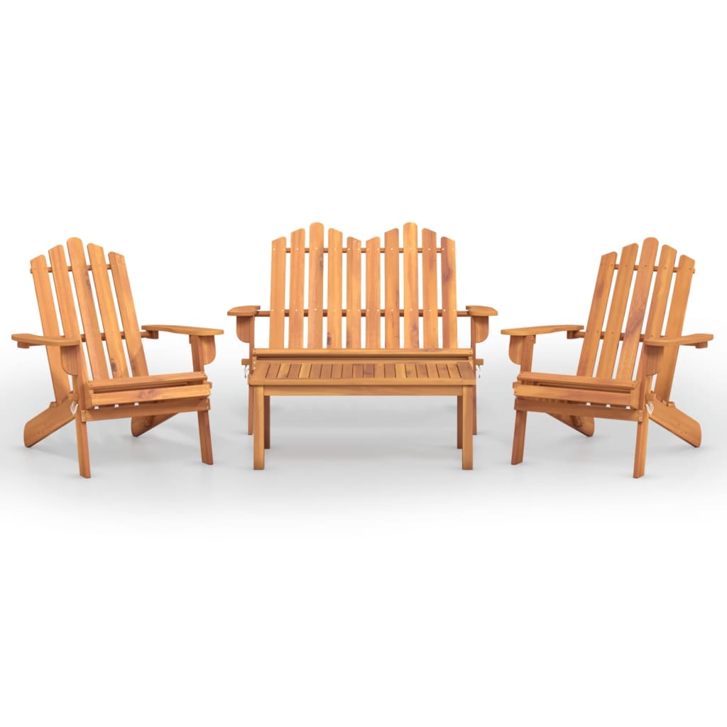vidaXL 4-tlg. Garten-Lounge-Set Adirondack Massivholz Akazie