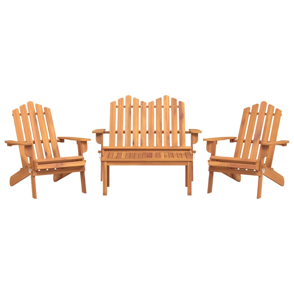 vidaXL 4-tlg. Garten-Lounge-Set Adirondack Massivholz Akazie