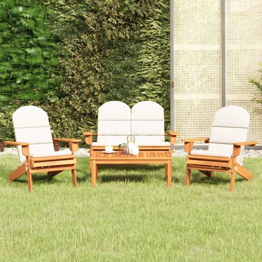 vidaXL 4-tlg. Garten-Lounge-Set Adirondack Massivholz Akazie