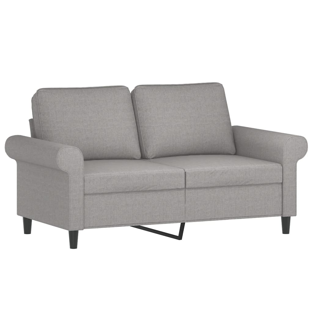vidaXL 2-Sitzer-Sofa mit Kissen Hellgrau 120 cm Stoff