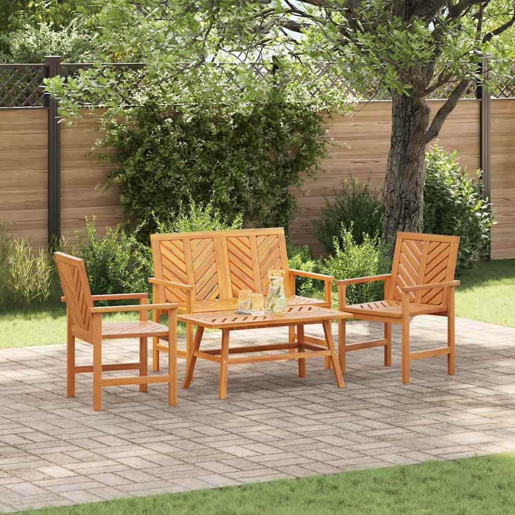vidaXL Garten-Lounge-Set 4 pcs Braun Massivholz Akazie