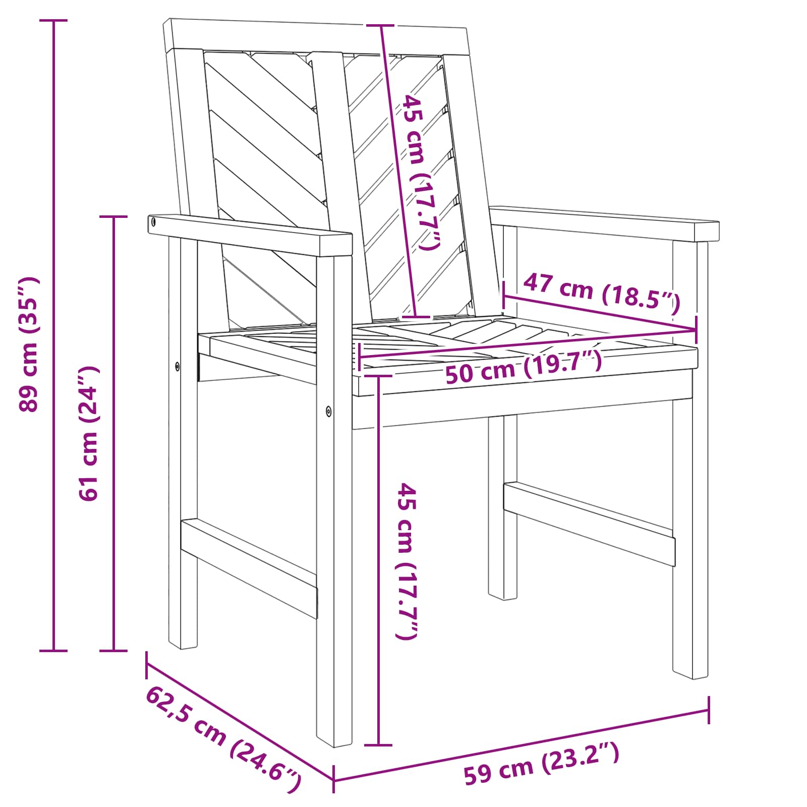 vidaXL Garten-Lounge-Set 4 pcs Braun Massivholz Akazie