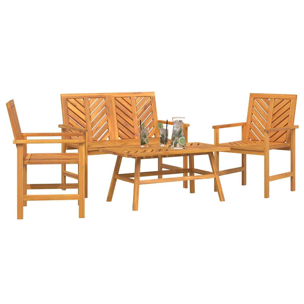 vidaXL Garten-Lounge-Set 4 pcs Braun Massivholz Akazie