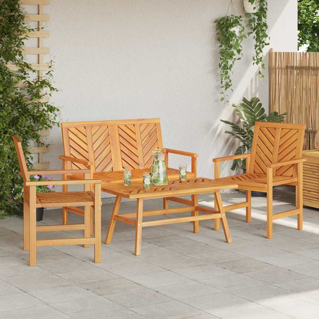 vidaXL Garten-Lounge-Set 4 pcs Braun Massivholz Akazie