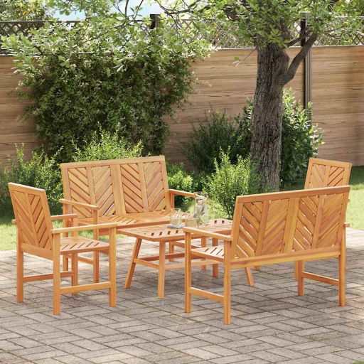 vidaXL Garten-Lounge-Set 4 pcs Braun Massivholz Akazie