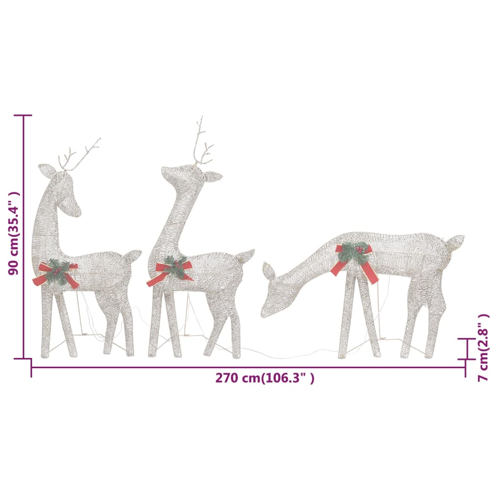 vidaXL LED-Rentiere 6 Stk. Golden Warmweiß Mesh