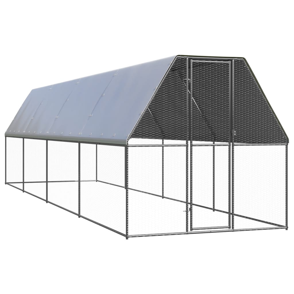 vidaXL Outdoor-Hühnerkäfig 2x4x2 m Verzinkter Stahl