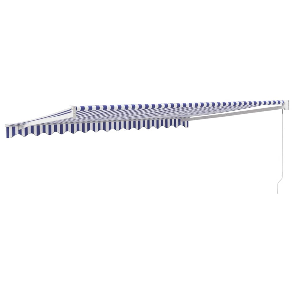 vidaXL Markise Einziehbar Blau und Weiß 4,5x3 m Stoff und Aluminium