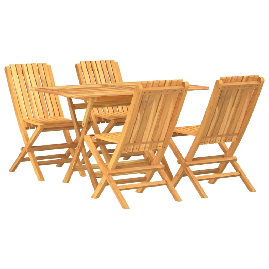 vidaXL 5-tlg. Garten-Essgruppe Massivholz Teak