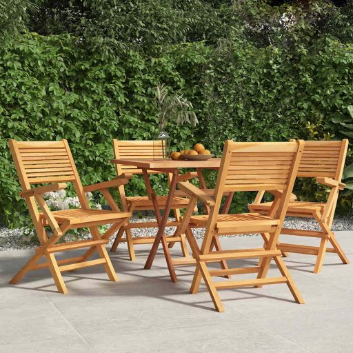 vidaXL Gartenstühle 4 Stk. Klappbar 47x62x90 cm Massivholz Teak