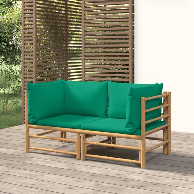 vidaXL 6-tlg. Garten-Lounge-Set mit Hellgrauen Kissen Bambus