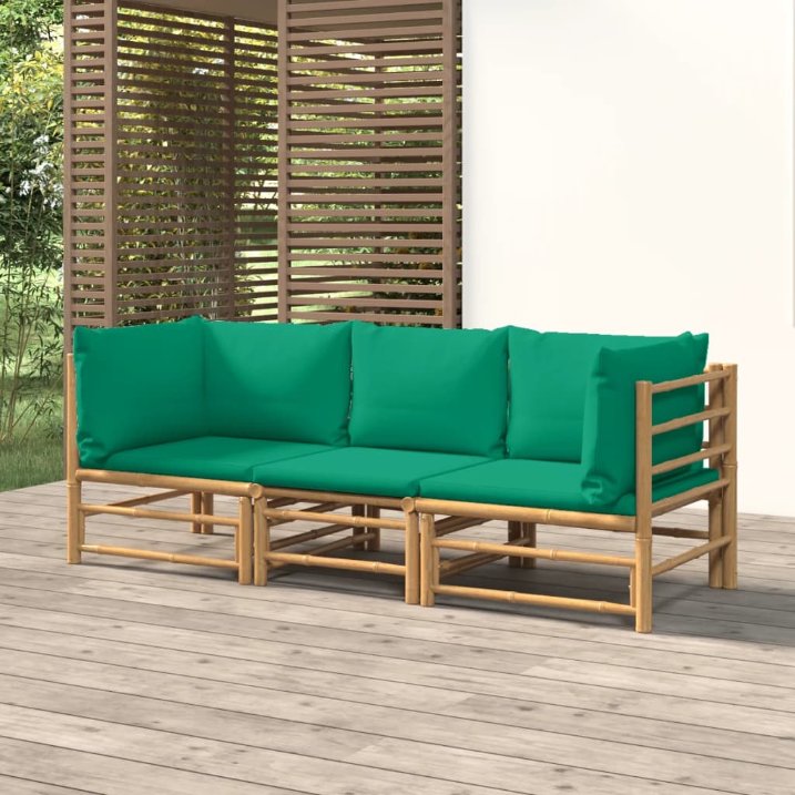 vidaXL 6-tlg. Garten-Lounge-Set mit Hellgrauen Kissen Bambus