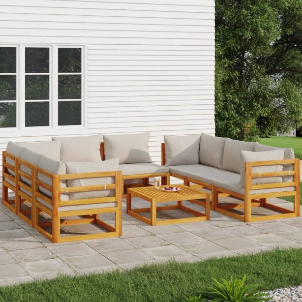 vidaXL 6-tlg. Garten-Lounge-Set mit Taupe Kissen Massivholz