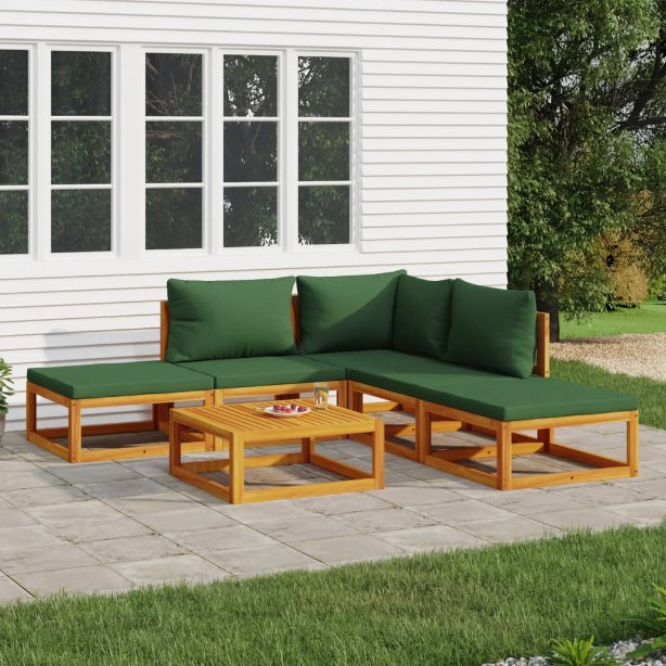 vidaXL 6-tlg. Garten-Lounge-Set mit Taupe Kissen Massivholz