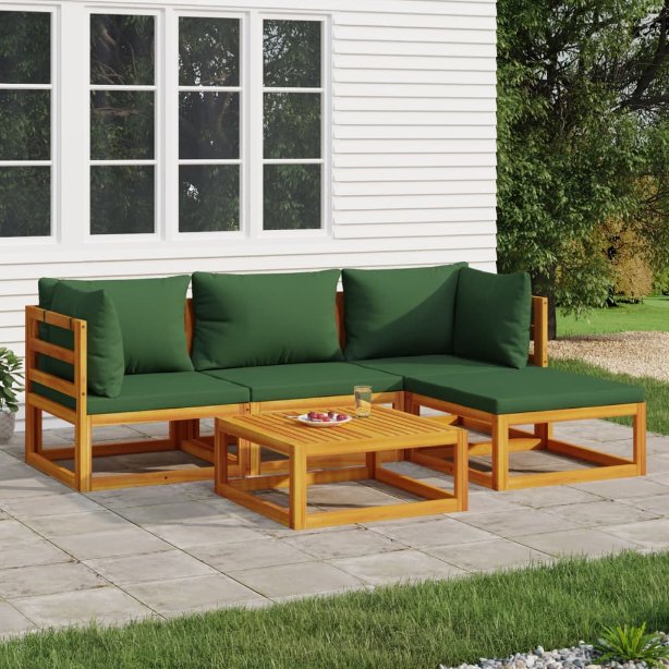 vidaXL 6-tlg. Garten-Lounge-Set mit Taupe Kissen Massivholz