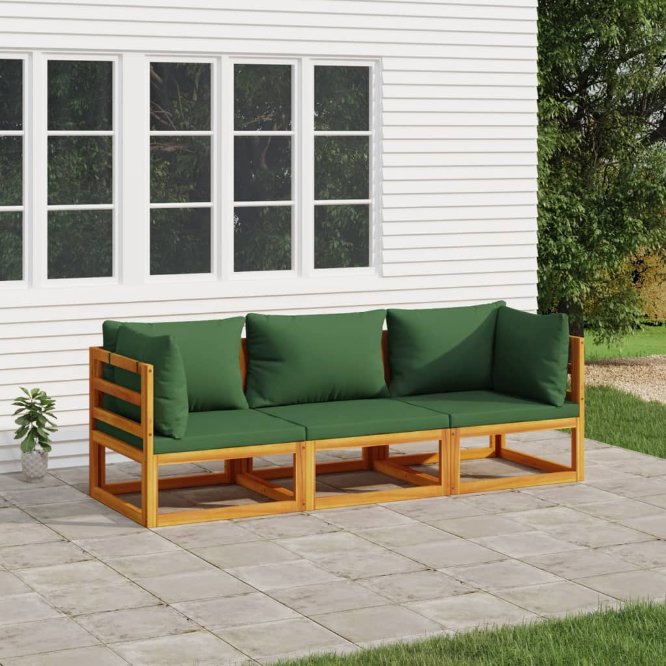 vidaXL 6-tlg. Garten-Lounge-Set mit Taupe Kissen Massivholz