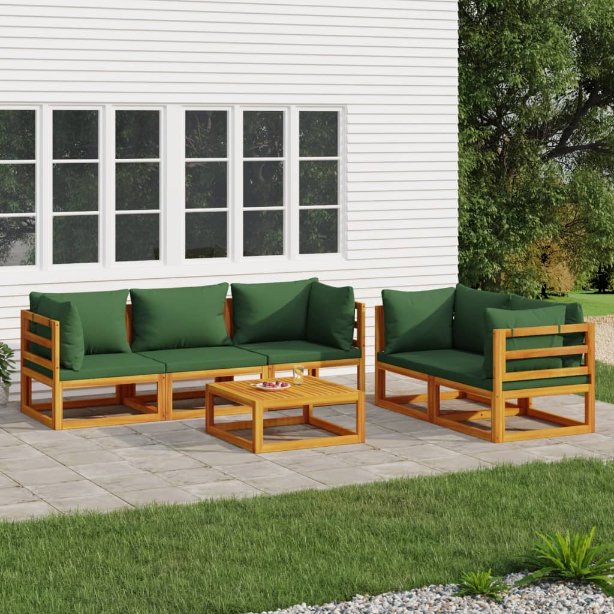 vidaXL 6-tlg. Garten-Lounge-Set mit Taupe Kissen Massivholz