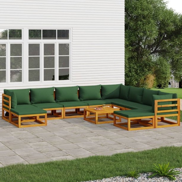 vidaXL 6-tlg. Garten-Lounge-Set mit Taupe Kissen Massivholz
