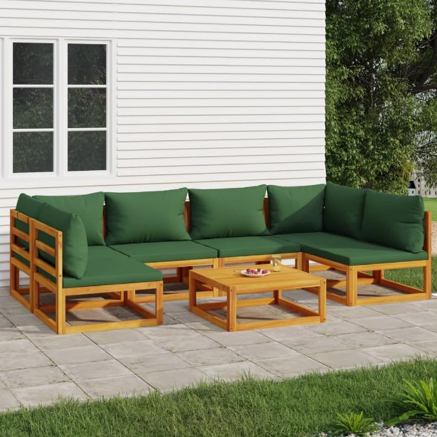 vidaXL 6-tlg. Garten-Lounge-Set mit Taupe Kissen Massivholz