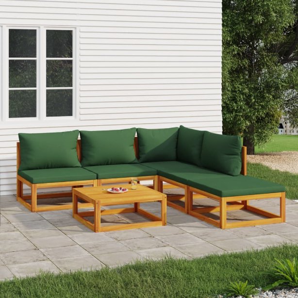 vidaXL 6-tlg. Garten-Lounge-Set mit Taupe Kissen Massivholz