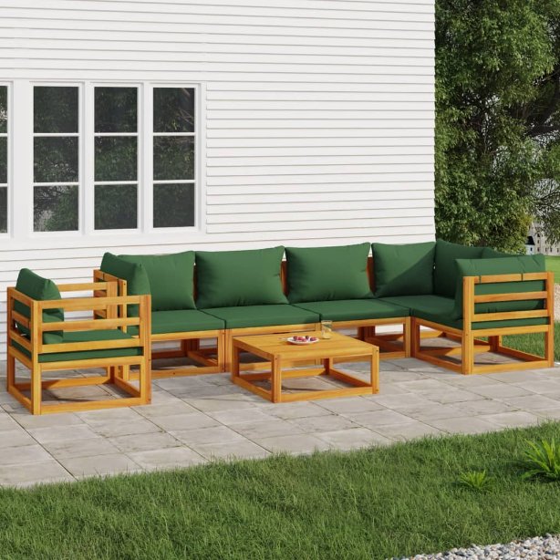 vidaXL 6-tlg. Garten-Lounge-Set mit Taupe Kissen Massivholz