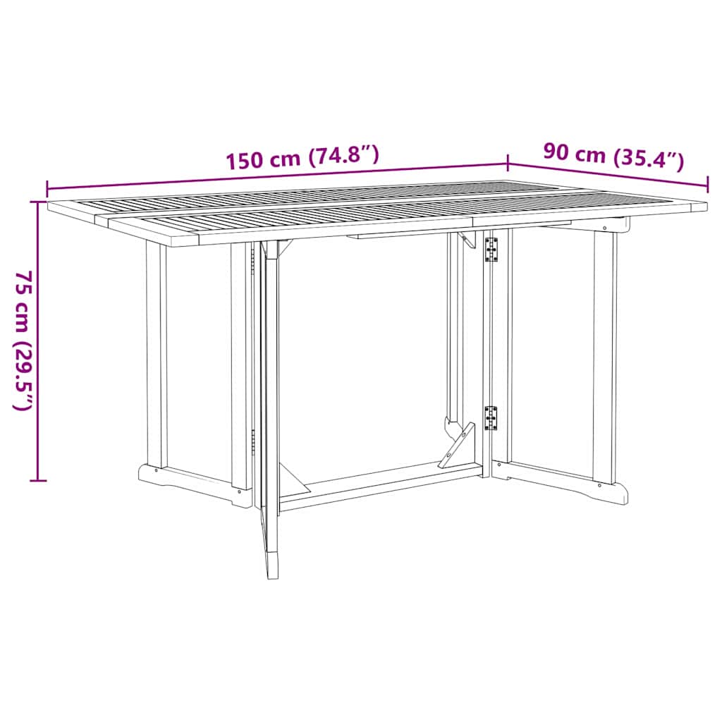 vidaXL Garten Essgruppe 7 pcs Braun Massivholz Teak