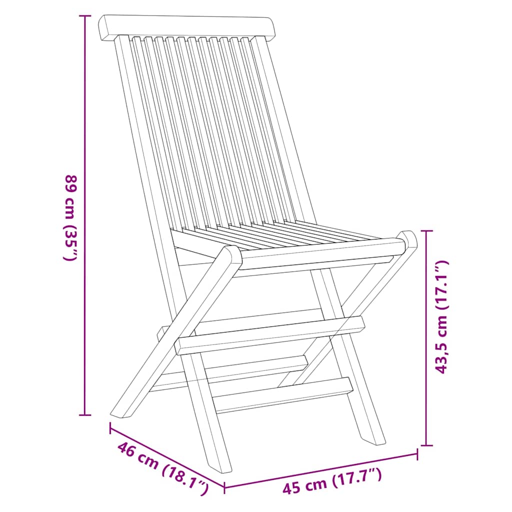 vidaXL Garten Essgruppe 7 pcs Braun Massivholz Teak