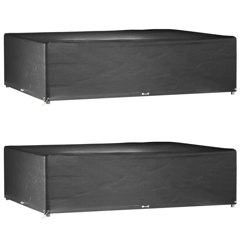 vidaXL Gartenmöbel-Abdeckungen 2 Stk. 4 Personen Poly Rattan 8 Ösen