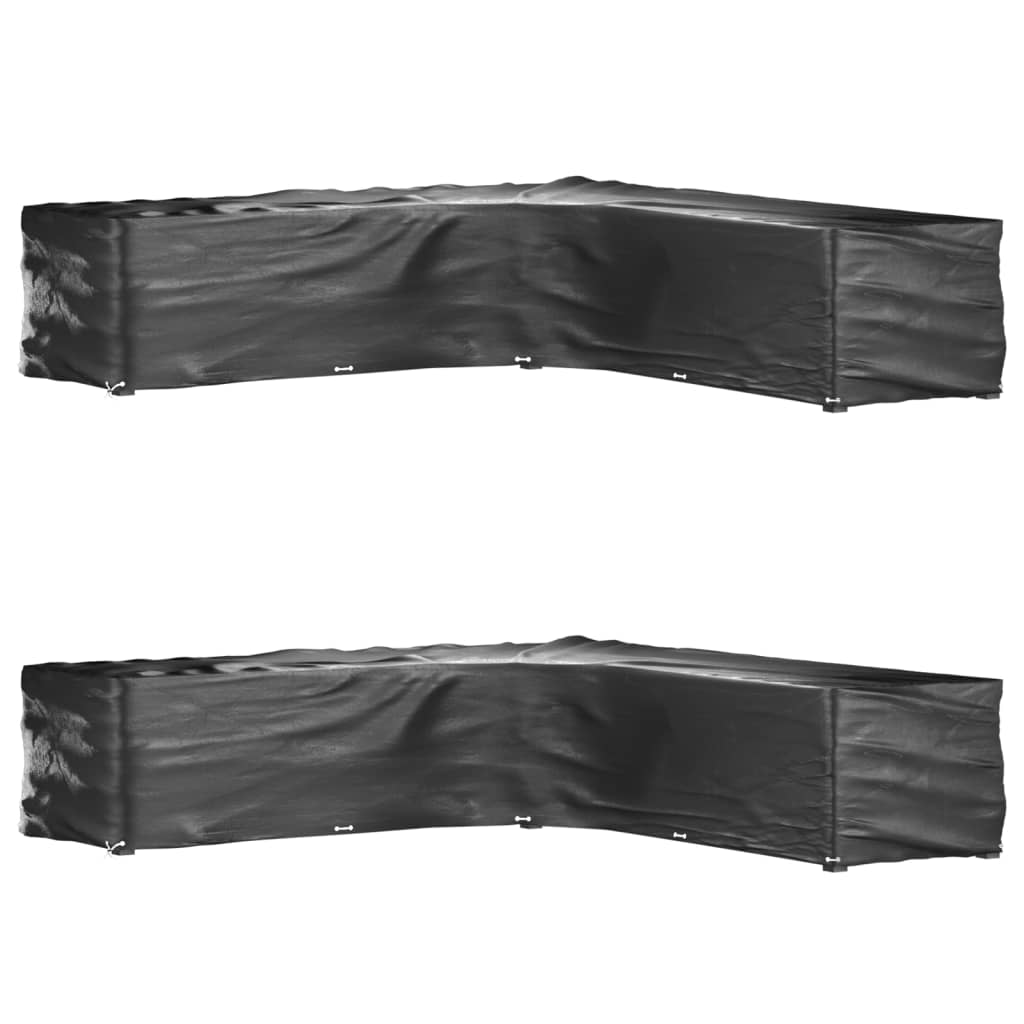 vidaXL Gartenmöbel-Abdeckungen 2 Stk. L-Form 12 Ösen 250x250x90 cm