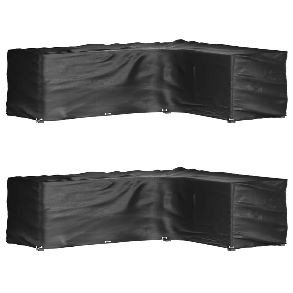 vidaXL Gartenmöbel-Abdeckungen 2 Stk. L-Form 12 Ösen 250x250x90 cm