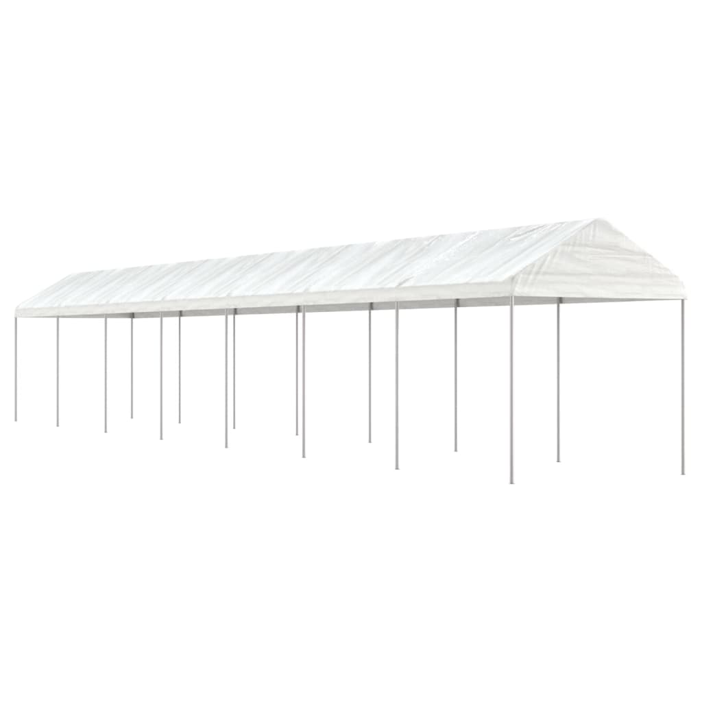vidaXL Pavillon mit Dach Weiß 4,46x2,28x2,69 m Polyethylen
