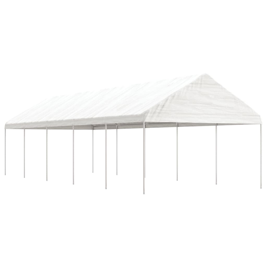vidaXL Pavillon mit Dach Weiß 4,46x4,08x3,22 m Polyethylen