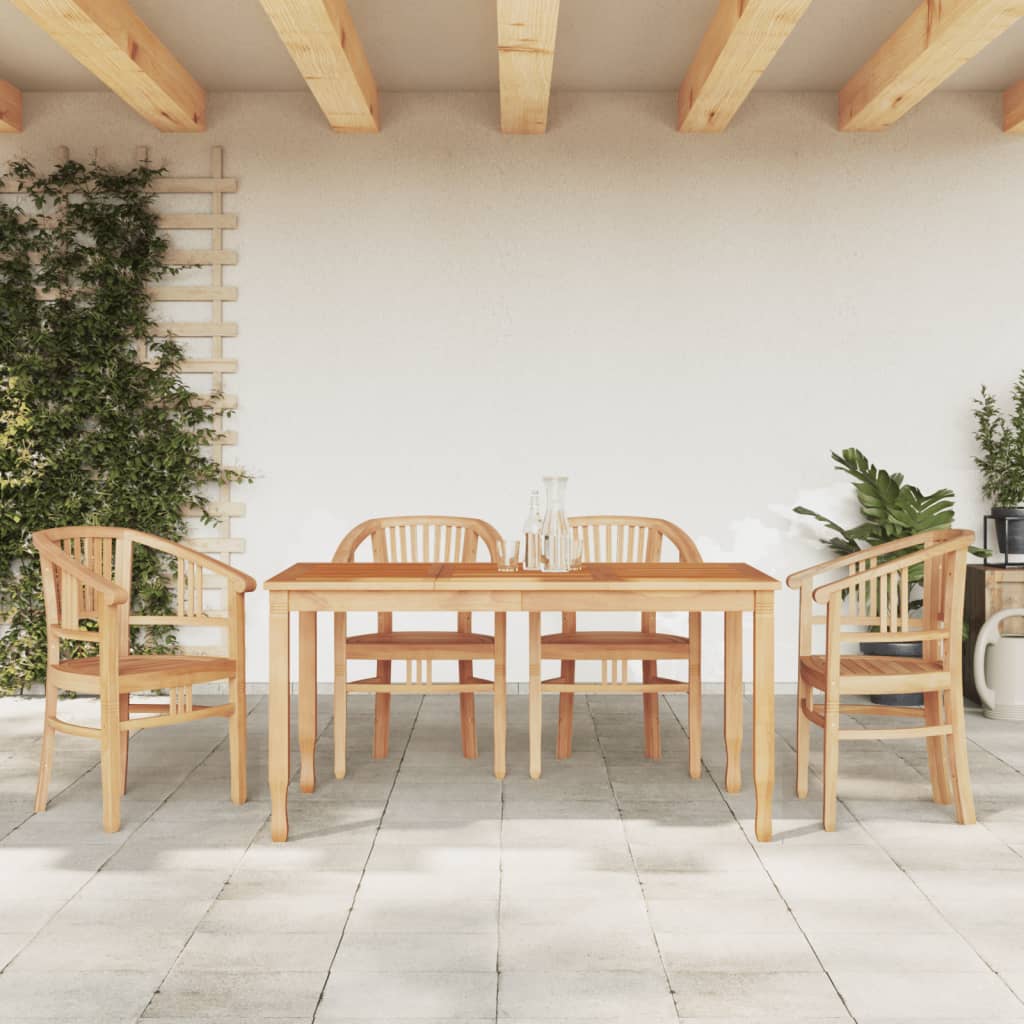 vidaXL 3-tlg. Garten-Essgruppe Massivholz Teak