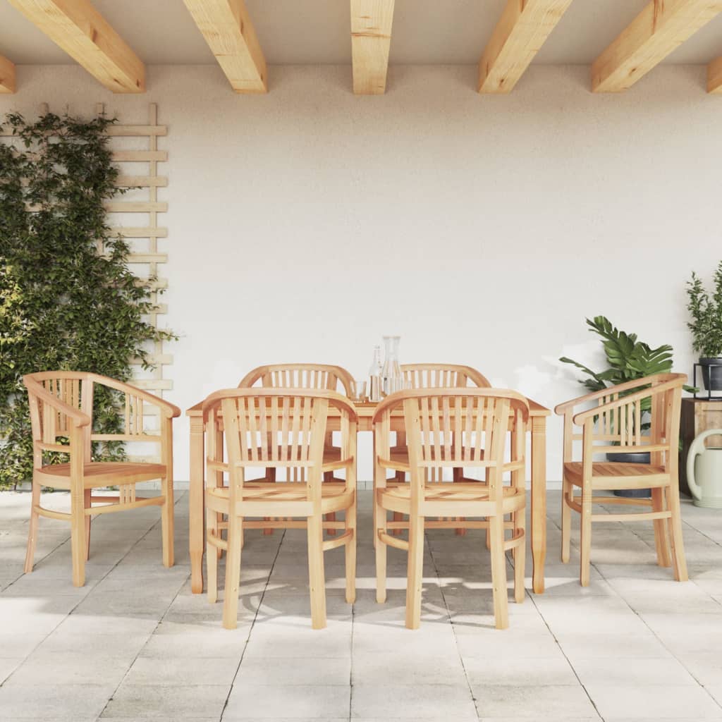 vidaXL 3-tlg. Garten-Essgruppe Massivholz Teak
