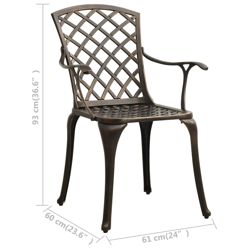 vidaXL 3-tlg. Bistro-Set Aluminiumguss Bronzen
