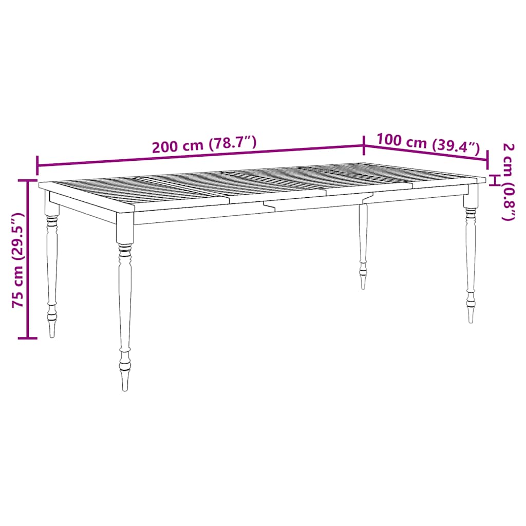 vidaXL 7-tlg. Garten-Essgruppe Massivholz Teak