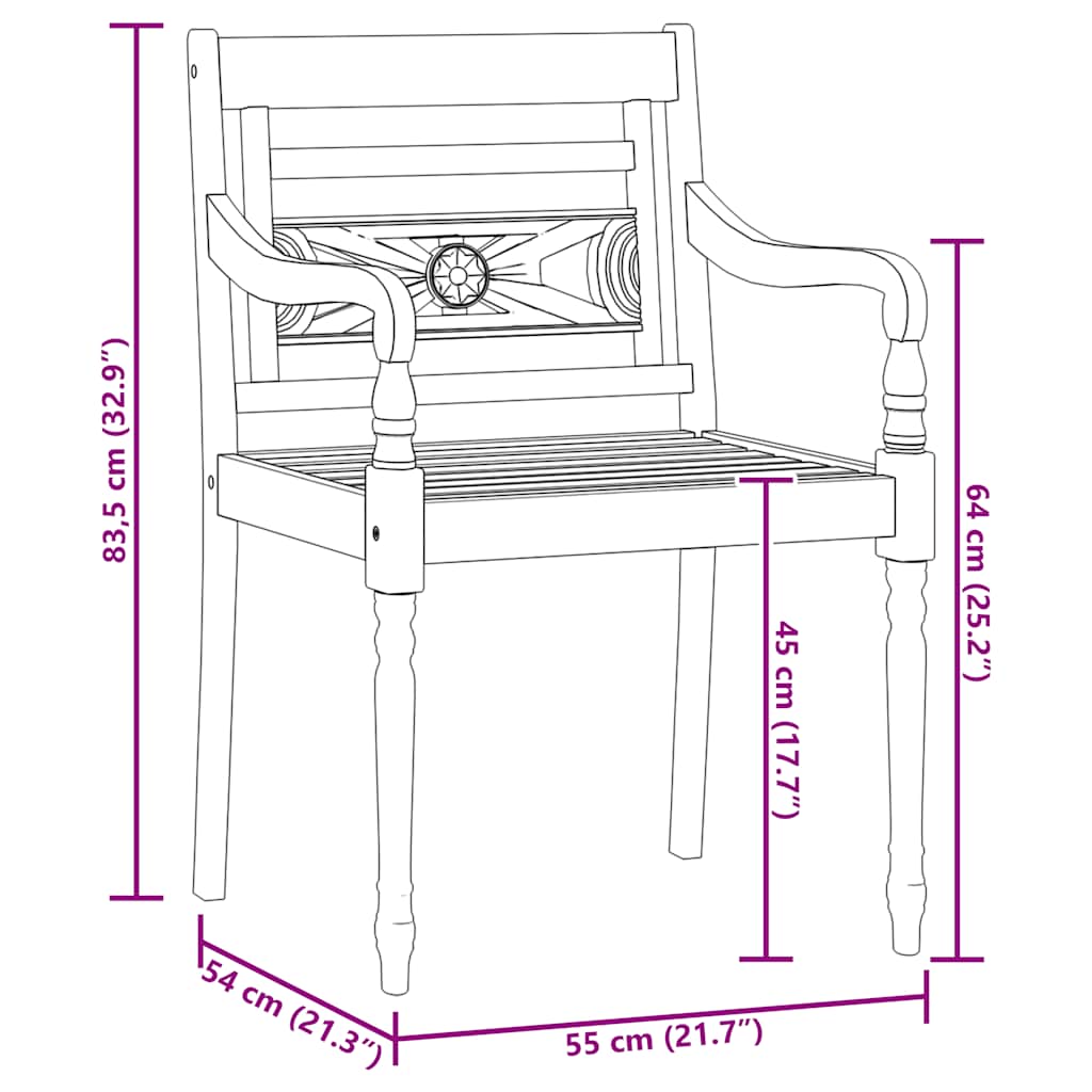 vidaXL 7-tlg. Garten-Essgruppe Massivholz Teak