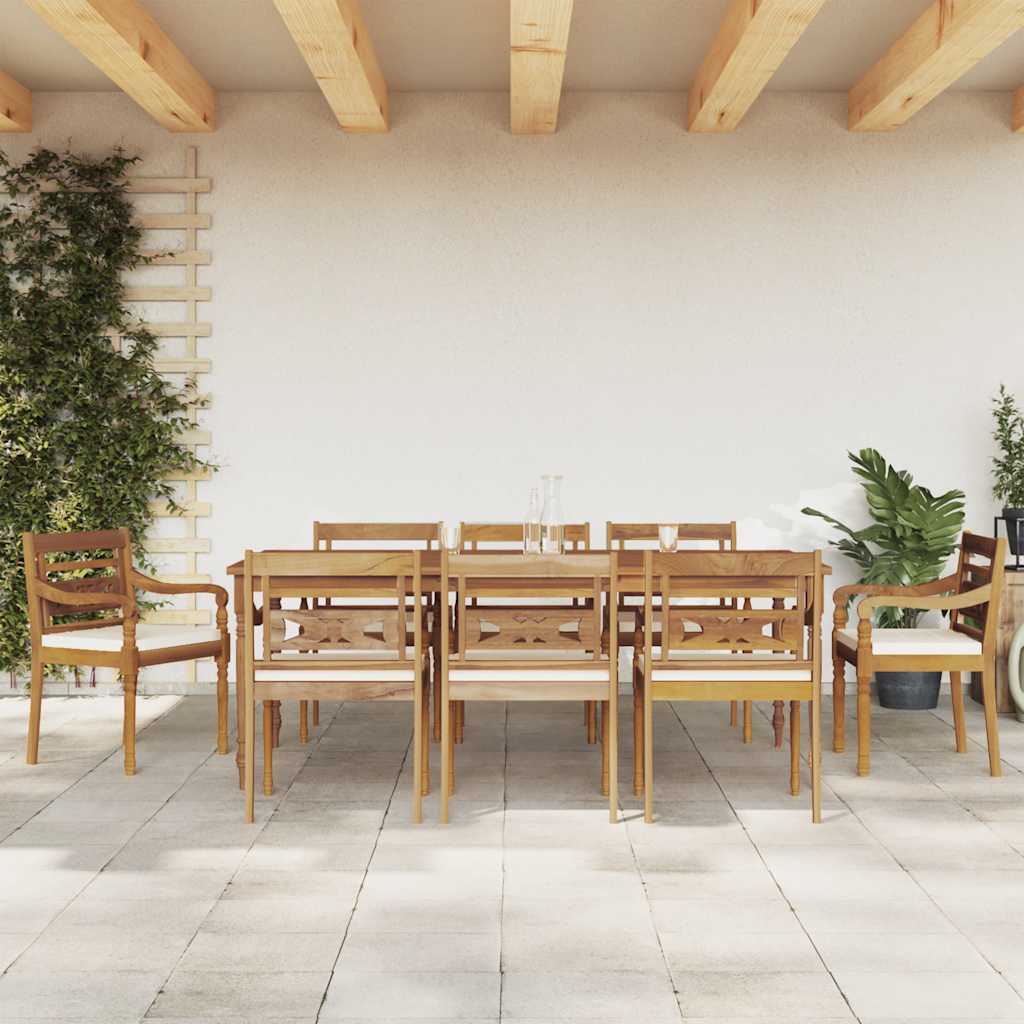 vidaXL 7-tlg. Garten-Essgruppe Massivholz Teak
