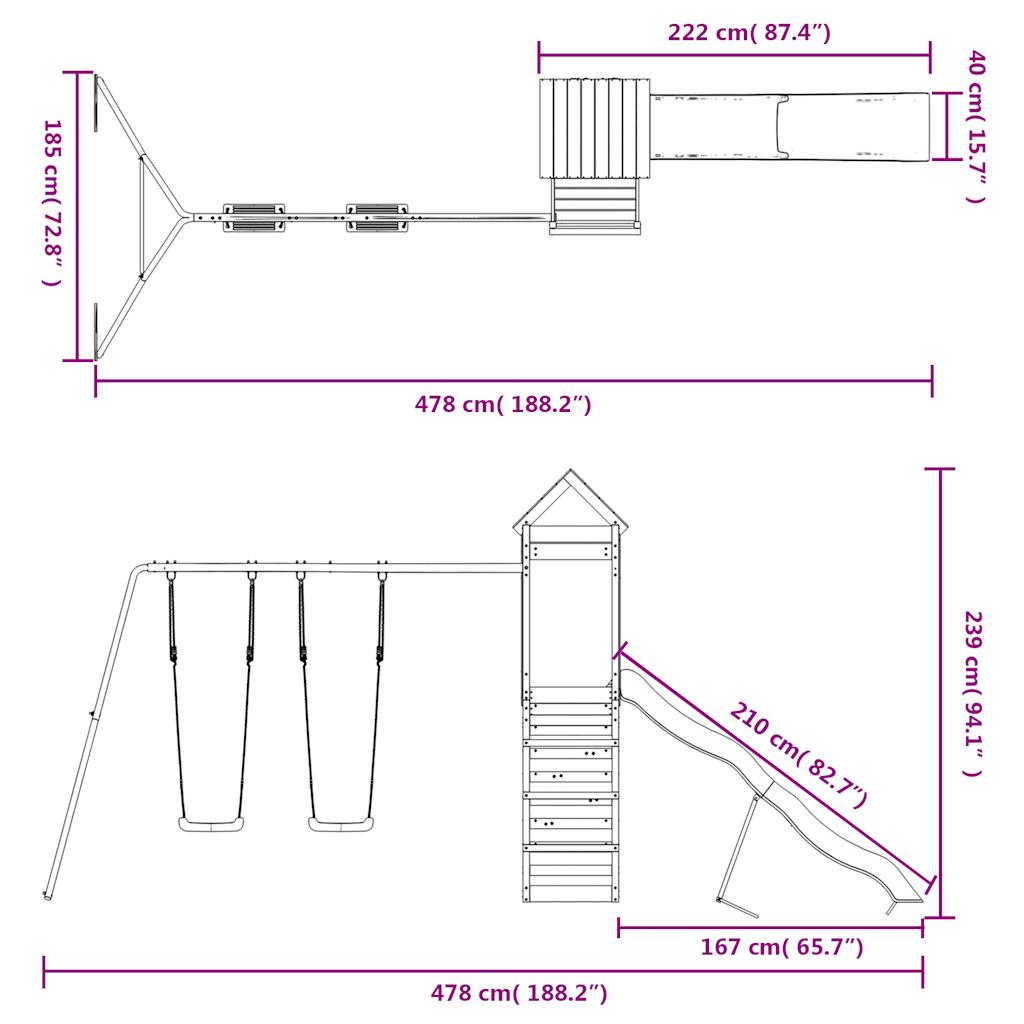 vidaXL Spielturm Massivholz Kiefer