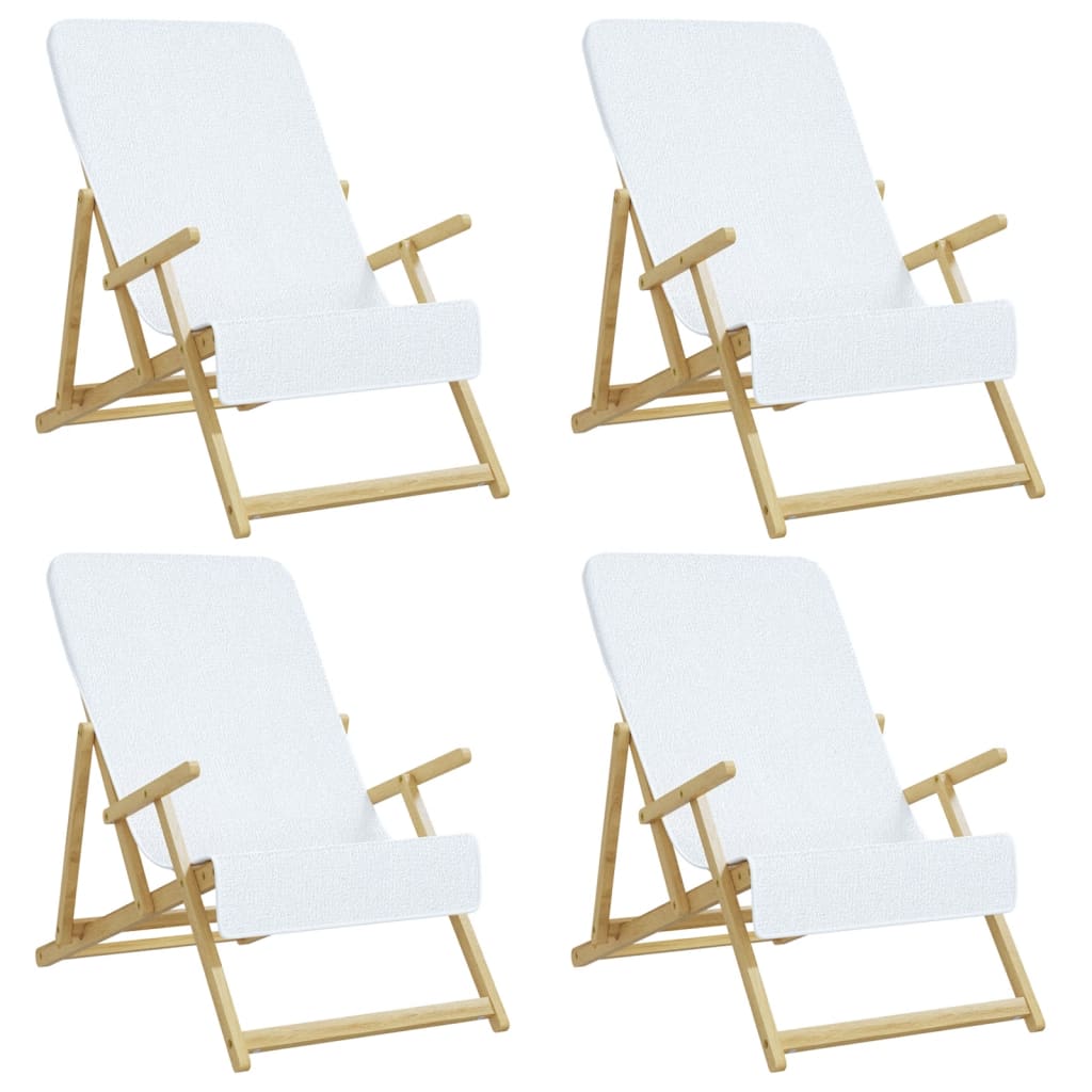 vidaXL Strandtücher 4 Stk. Weiß 60x135 cm Stoff 400 GSM