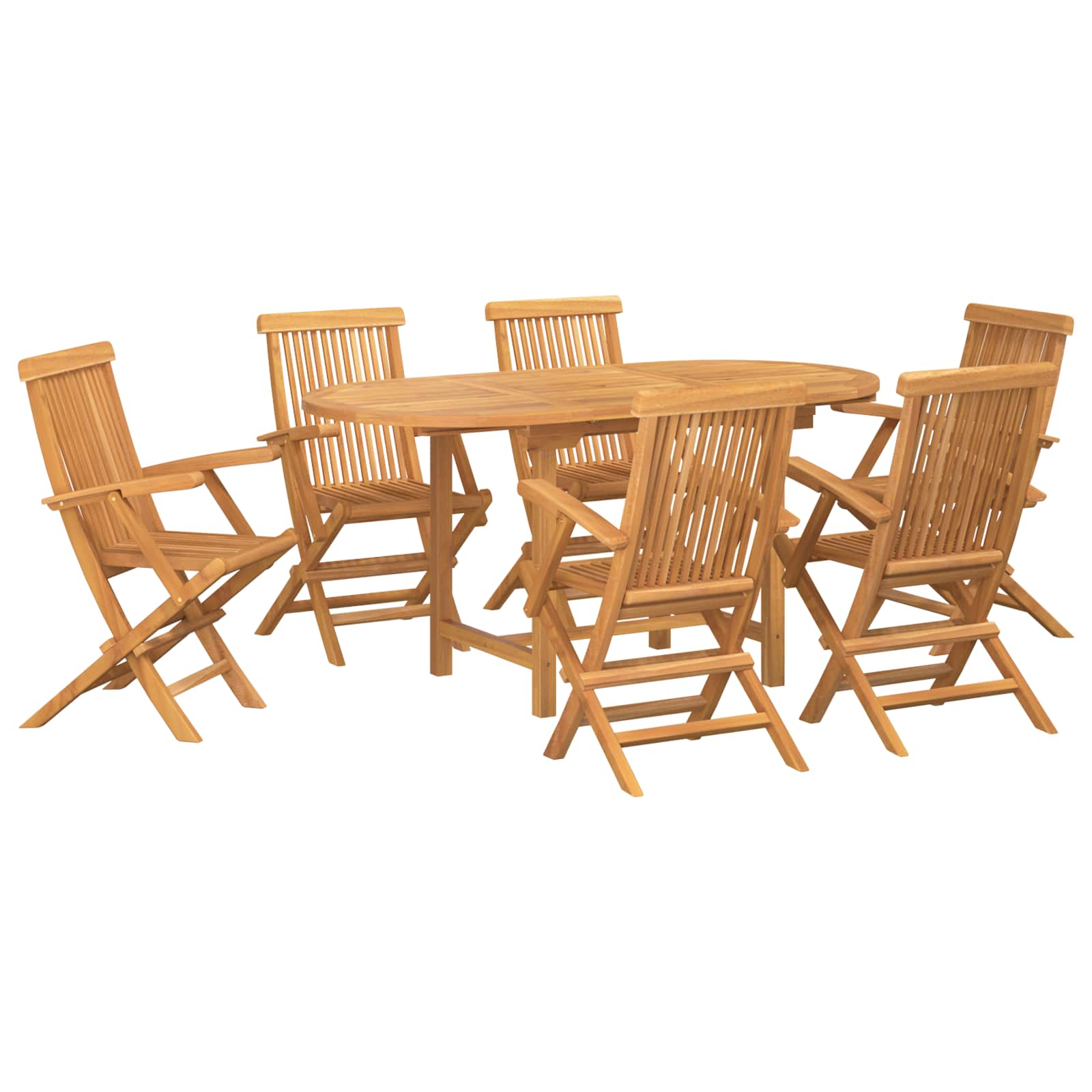 vidaXL Garten Essgruppe 5 pcs Braun Massivholz Teak