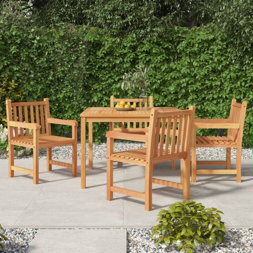 vidaXL 3-teiliges Garten-Ess-Set 80 x 80 cm Massivholz Teak