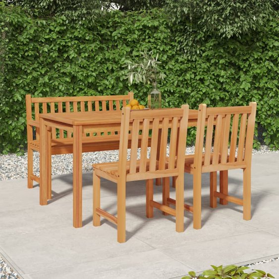 vidaXL 5-teiliges Garten-Ess-Set 140 x 80 cm Massivholz Teak