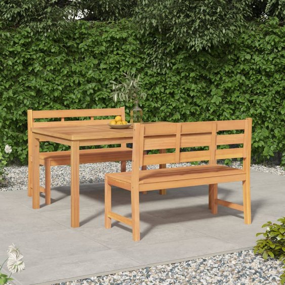 vidaXL 5-tlg. Garten-Essgruppe Massivholz Teak
