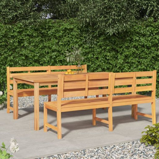 vidaXL 5-tlg. Garten-Essgruppe Massivholz Teak