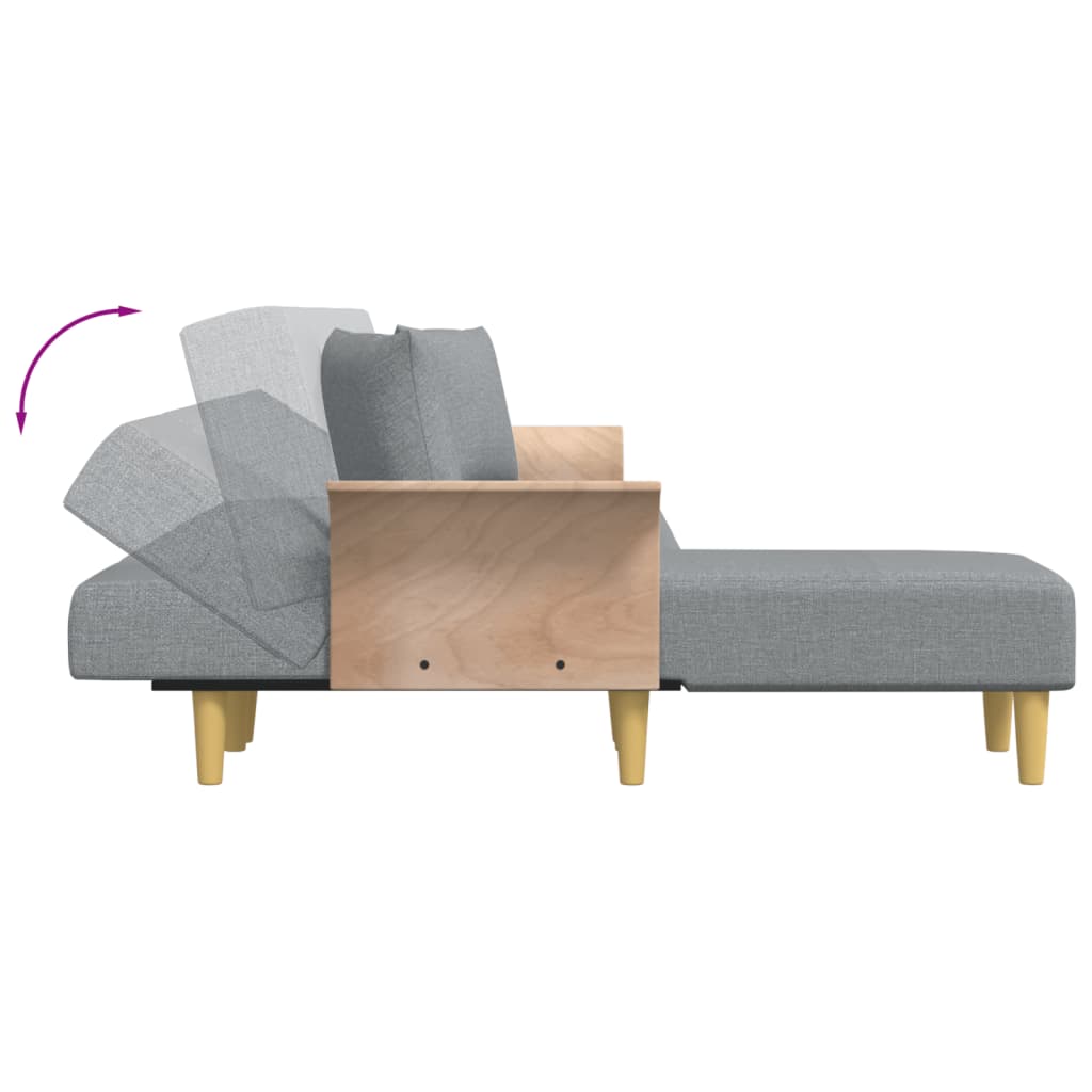 vidaXL Schlafsofa in L-Form Hellgrau 279x140x70 cm Stoff