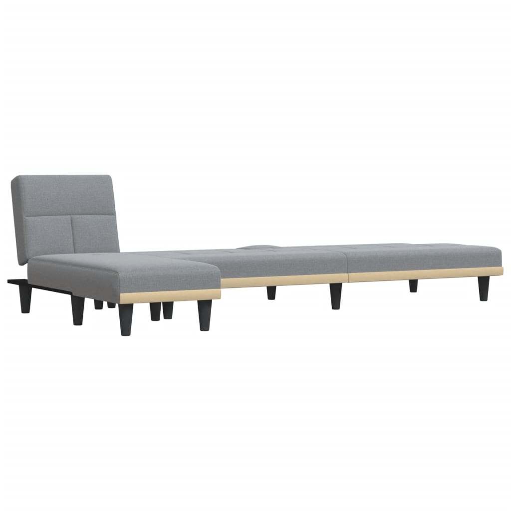 vidaXL Schlafsofa in L-Form Hellgrau 255x140x70 cm Stoff