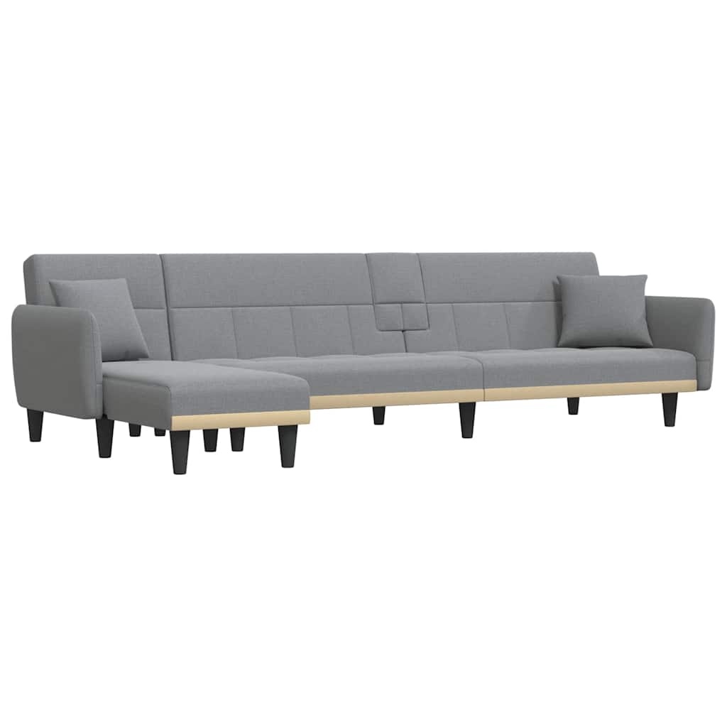 vidaXL Schlafsofa in L-Form Hellgrau 275x140x70 cm Stoff