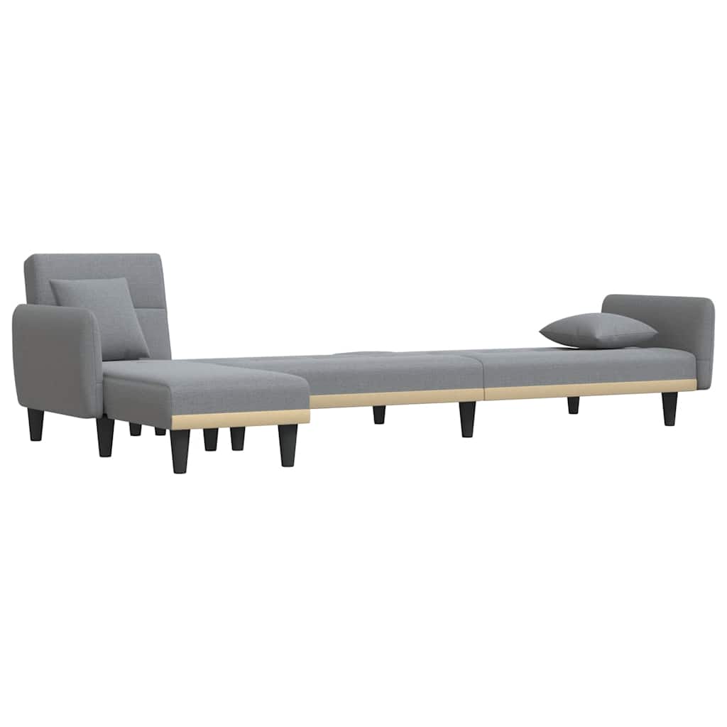 vidaXL Schlafsofa in L-Form Hellgrau 275x140x70 cm Stoff