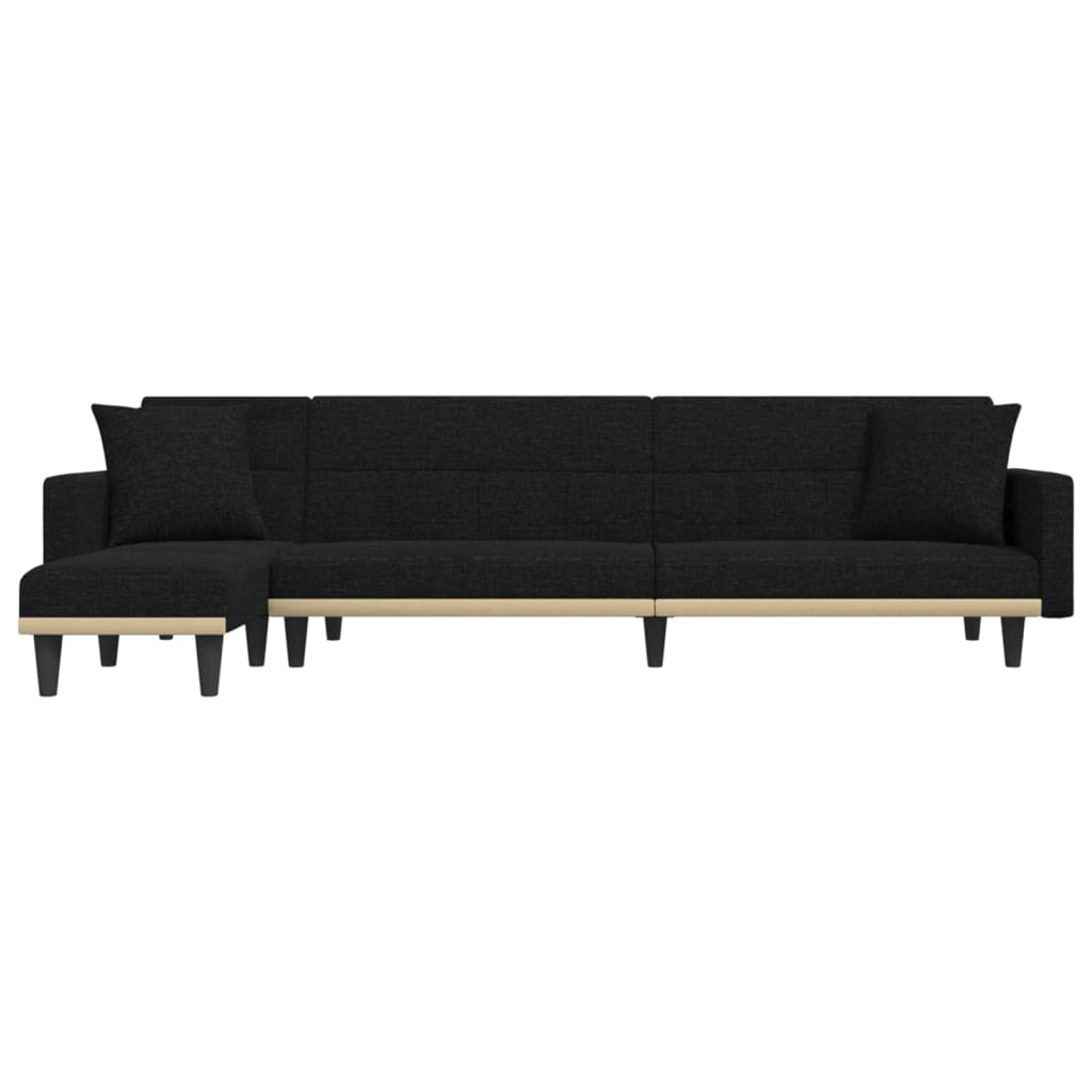 vidaXL Schlafsofa in L-Form Schwarz 275x140x70 cm Stoff